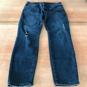 Kut From the Kloth Ankle Jeans Women 10 Blue Mid Rise Distressed Medium Wash